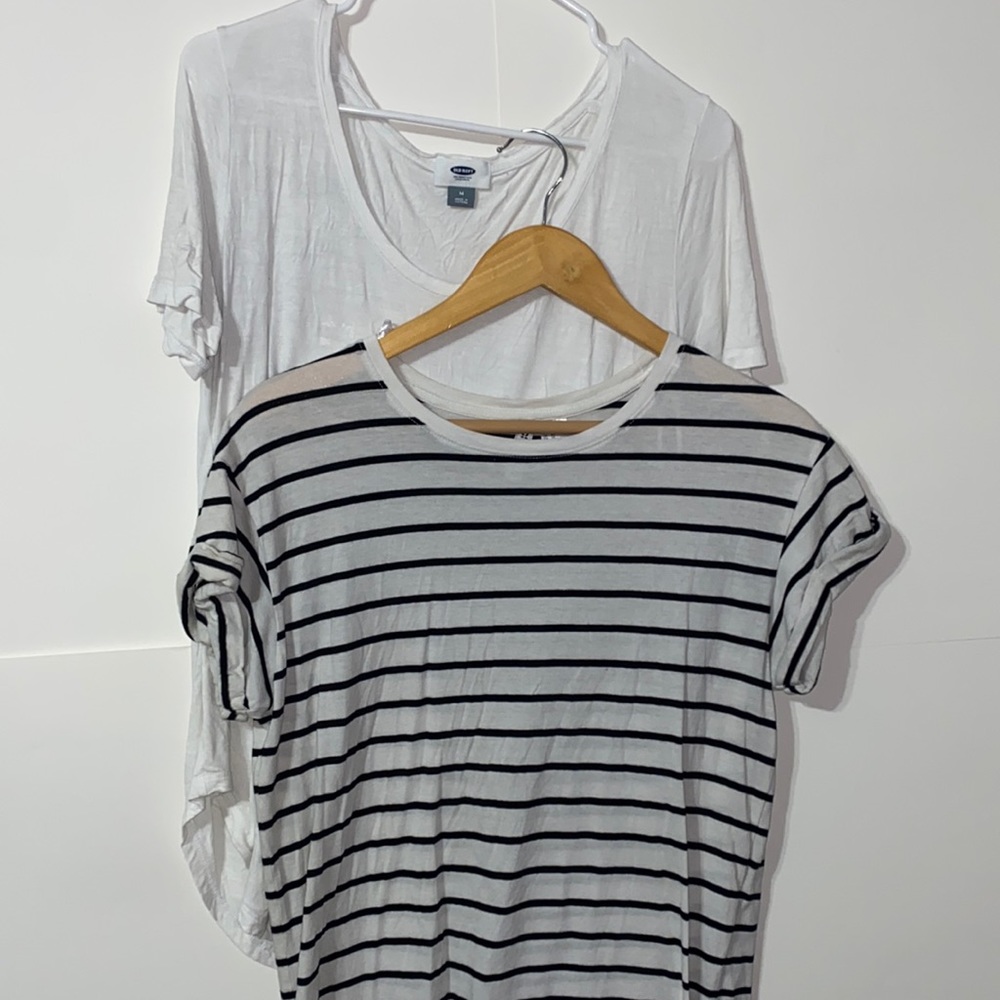 white and striped tops